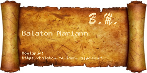 Balaton Mariann névjegykártya